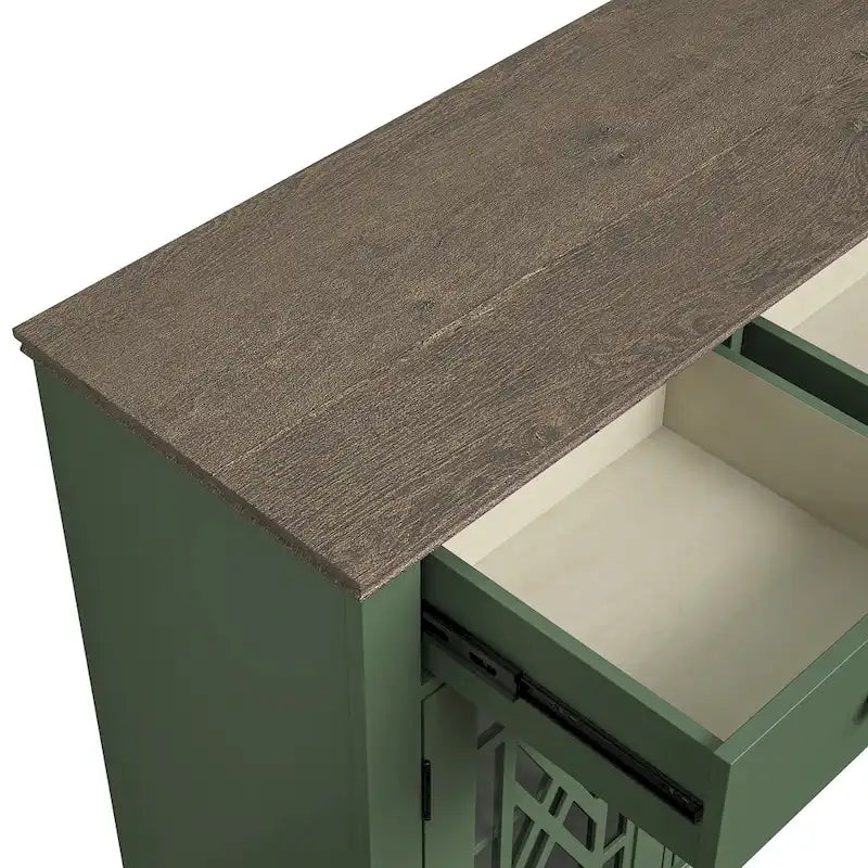 Mobile credenza/buffet da cucina in stile vintage con cassetti, larghezza 63 pollici