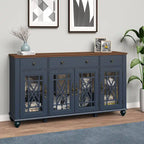 Mobile credenza/buffet da cucina in stile vintage con cassetti, larghezza 63 pollici