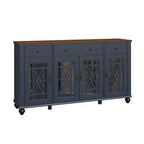 Mobile credenza/buffet da cucina in stile vintage con cassetti, larghezza 63 pollici