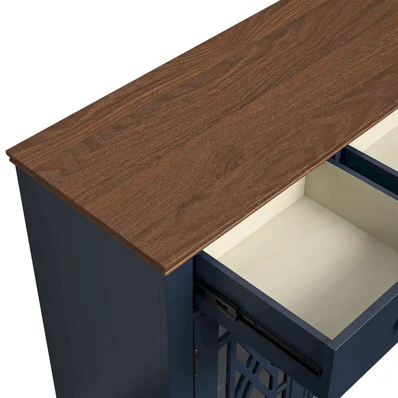 Mobile credenza/buffet da cucina in stile vintage con cassetti, larghezza 63 pollici