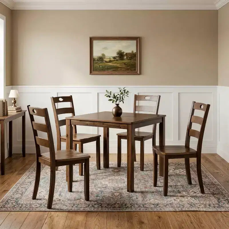 HOMES: Inside + Out 5pc Danca Transitional Square Dining Table Set