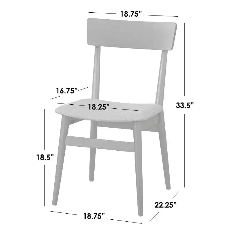 Lifestorey Set of 2 Newington Mid-Century Dining Chairs