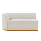 131.89" Daria Linen Upholstered Sofa Sectional with Pillows - Manhattan