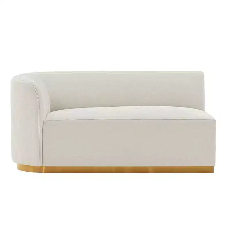 131.89" Daria Linen Upholstered Sofa Sectional with Pillows - Manhattan