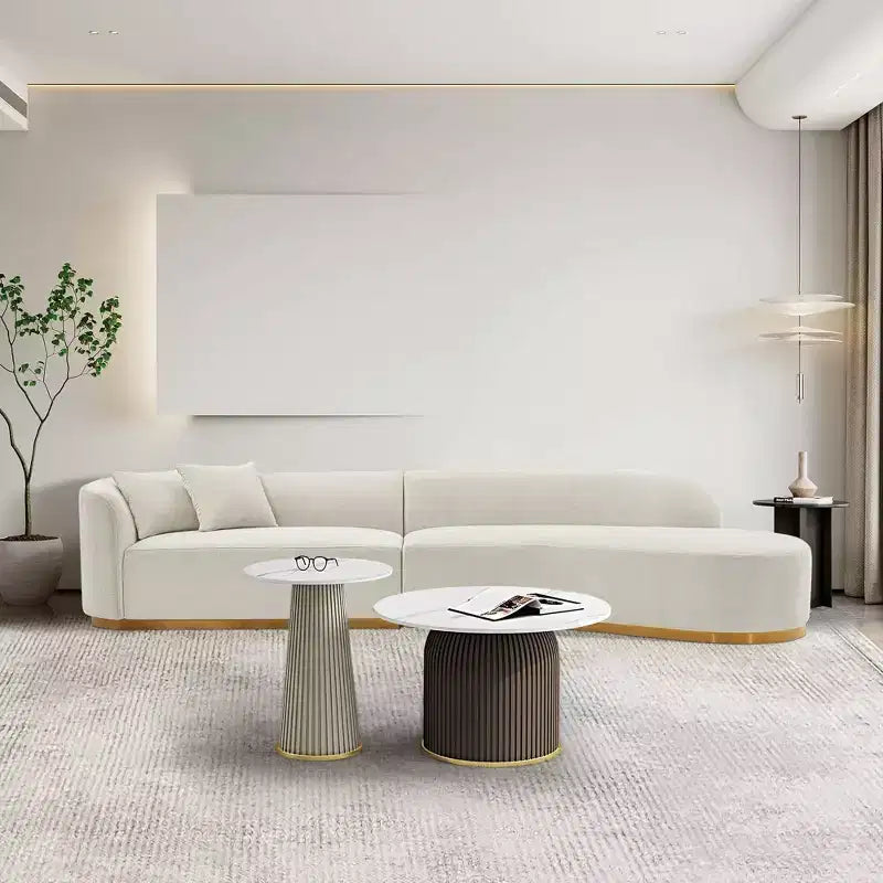 131.89" Daria Linen Upholstered Sofa Sectional with Pillows - Manhattan