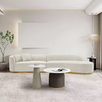 131.89" Daria Linen Upholstered Sofa Sectional with Pillows - Manhattan