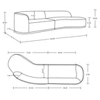 131.89" Daria Linen Upholstered Sofa Sectional with Pillows - Manhattan