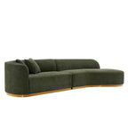 131.89" Daria Linen Upholstered Sofa Sectional with Pillows - Manhattan