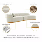 131.89" Daria Linen Upholstered Sofa Sectional with Pillows - Manhattan