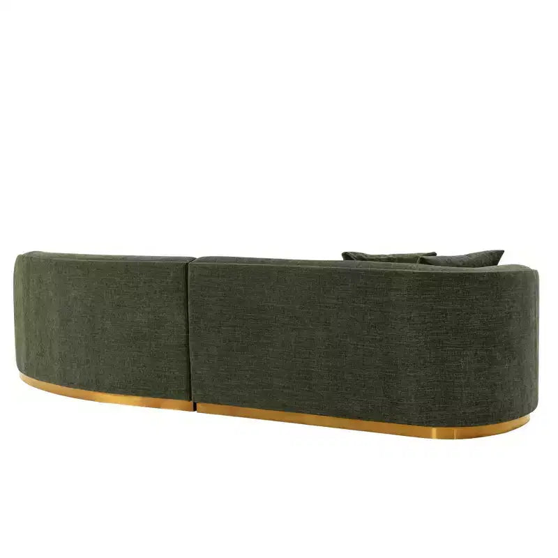 131.89" Daria Linen Upholstered Sofa Sectional with Pillows - Manhattan