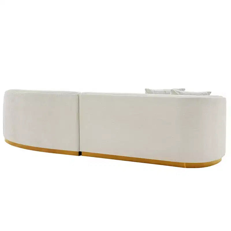 131.89" Daria Linen Upholstered Sofa Sectional with Pillows - Manhattan