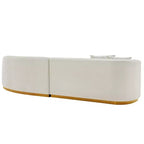 131.89" Daria Linen Upholstered Sofa Sectional with Pillows - Manhattan