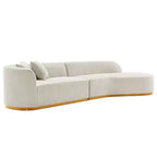 131.89" Daria Linen Upholstered Sofa Sectional with Pillows - Manhattan