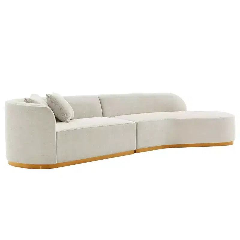 131.89" Daria Linen Upholstered Sofa Sectional with Pillows - Manhattan