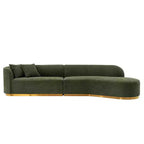 131.89" Daria Linen Upholstered Sofa Sectional with Pillows - Manhattan