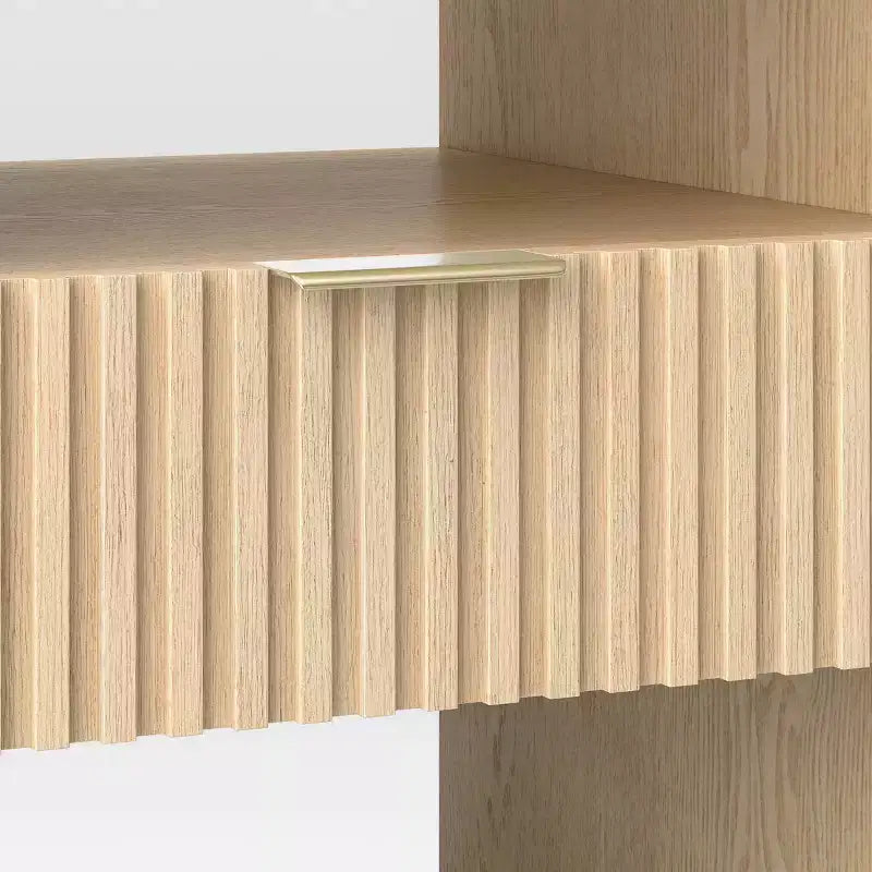 Groove Dowel Accent Table with Shelf Natural Wood - Threshold