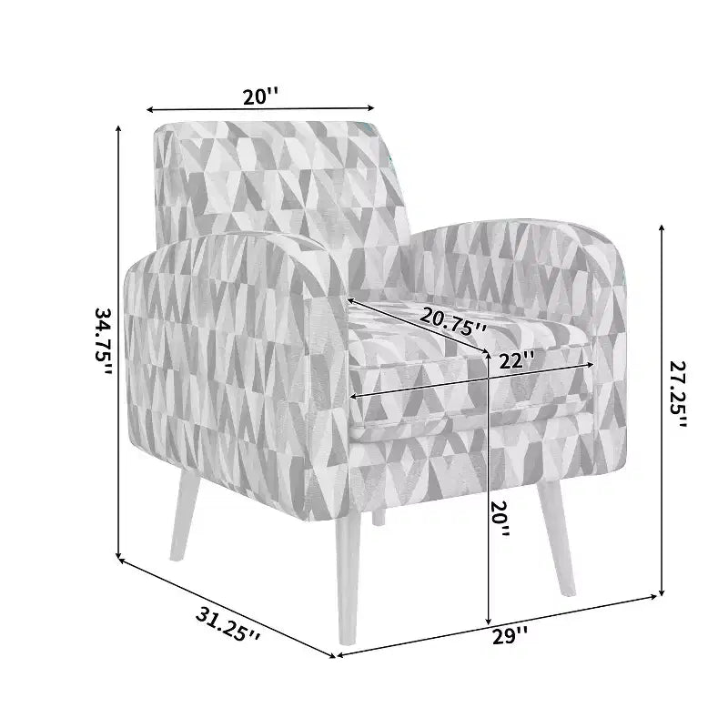 Handy Living Mindy Mid-Century Modern Accent Armchair Prism Pattern