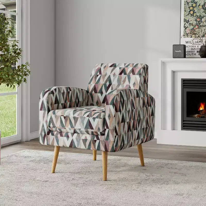Handy Living Mindy Mid-Century Modern Accent Armchair Prism Pattern