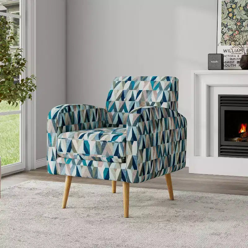 Handy Living Mindy Mid-Century Modern Accent Armchair Prism Pattern