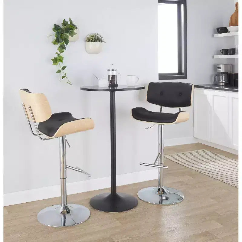 LumiSource Set of 2 Lombardi Adjustable Barstools Swivel