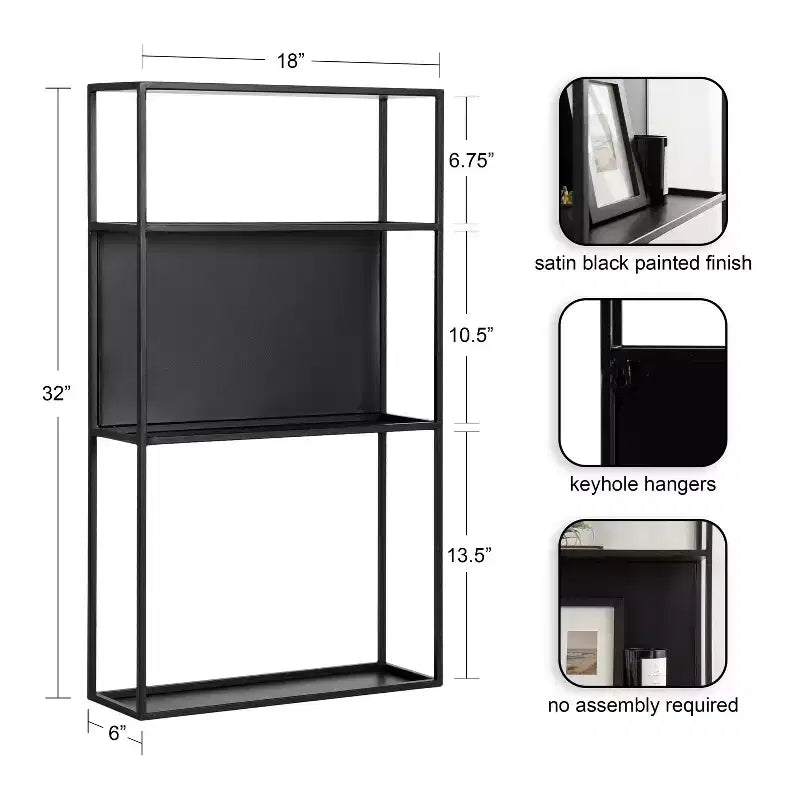 Kate & Laurel All Things Decor Nomi Metal Wall Shelf