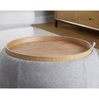 LumiSource Tray Pouf Ottoman Natural Fabric