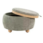 LumiSource Tray Pouf Ottoman Natural Fabric