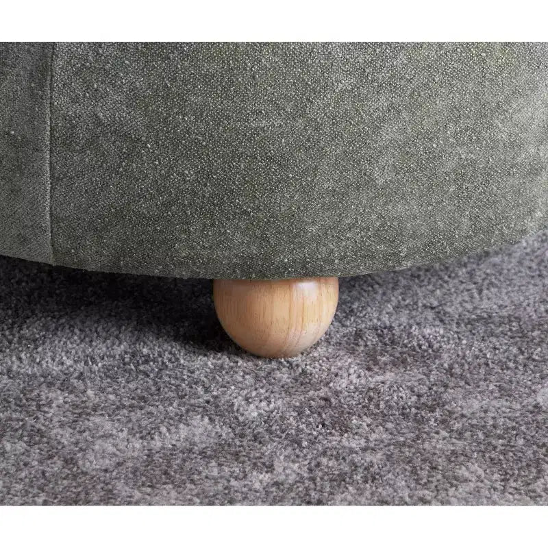 LumiSource Tray Pouf Ottoman Natural Fabric