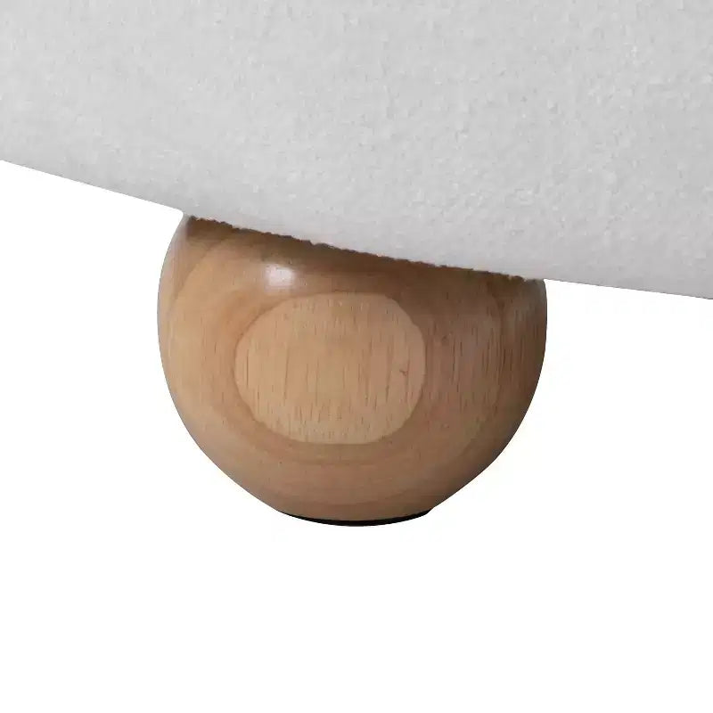LumiSource Tray Pouf Ottoman Natural Fabric