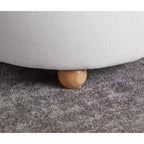 LumiSource Tray Pouf Ottoman Natural Fabric