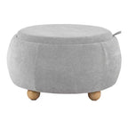 LumiSource Tray Pouf Ottoman Natural Fabric