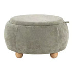 LumiSource Tray Pouf Ottoman Natural Fabric