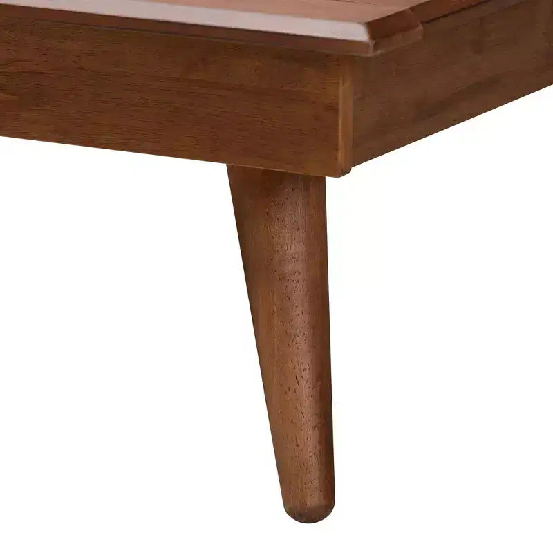 Baxton Studio Irina Fabric and Wood Platform Bed Gray/Ash Walnut: Upholstered No Box Spring Needed