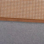 Baxton Studio Irina Fabric and Wood Platform Bed Gray/Ash Walnut: Upholstered No Box Spring Needed
