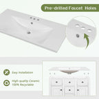Mobile bagno con lavabo in ceramica, due ante e cinque cassetti