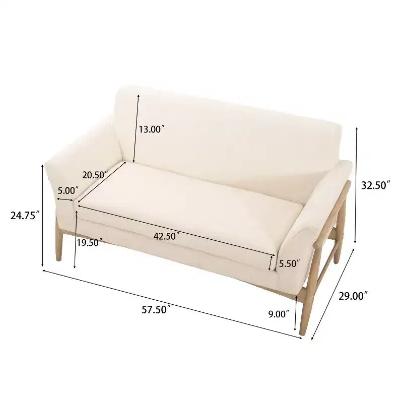 Christopher Knight Home Emma Modern 57.5" Elm Wood Frame Upholstered Loveseat