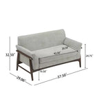 Christopher Knight Home Emma Modern 57.5" Elm Wood Frame Upholstered Loveseat
