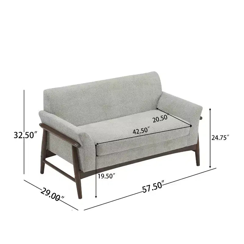 Christopher Knight Home Emma Modern 57.5" Elm Wood Frame Upholstered Loveseat