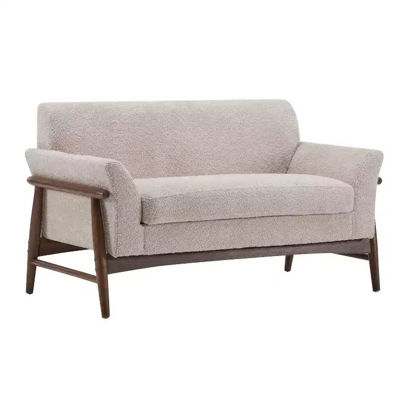 Christopher Knight Home Emma Modern 57.5" Elm Wood Frame Upholstered Loveseat