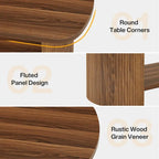 Tavolino da Caffè Rustico Tavolino da Tè in Legno con Ripiani Contenitori