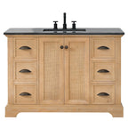 Mobile bagno Hervas con top in marmo naturale senza specchio
