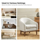 Poltrona a botte Augus Modern Boucle con gambe in legno massello di HULALA HOME