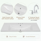 Mobile bagno con lavabo in ceramica, due ante e cinque cassetti