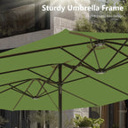 MAISON ARTS 15ft Double-Sided Patio Extra Large Twin Umbrella with Base Included