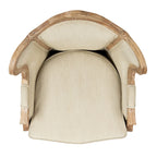 Poltrona con orecchioni Kali Oak in lino naturale - 34Lx34Px40H