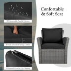 4 PCS Patio Sofa Set with Coffee Table Outdoor Conversation Couch Set