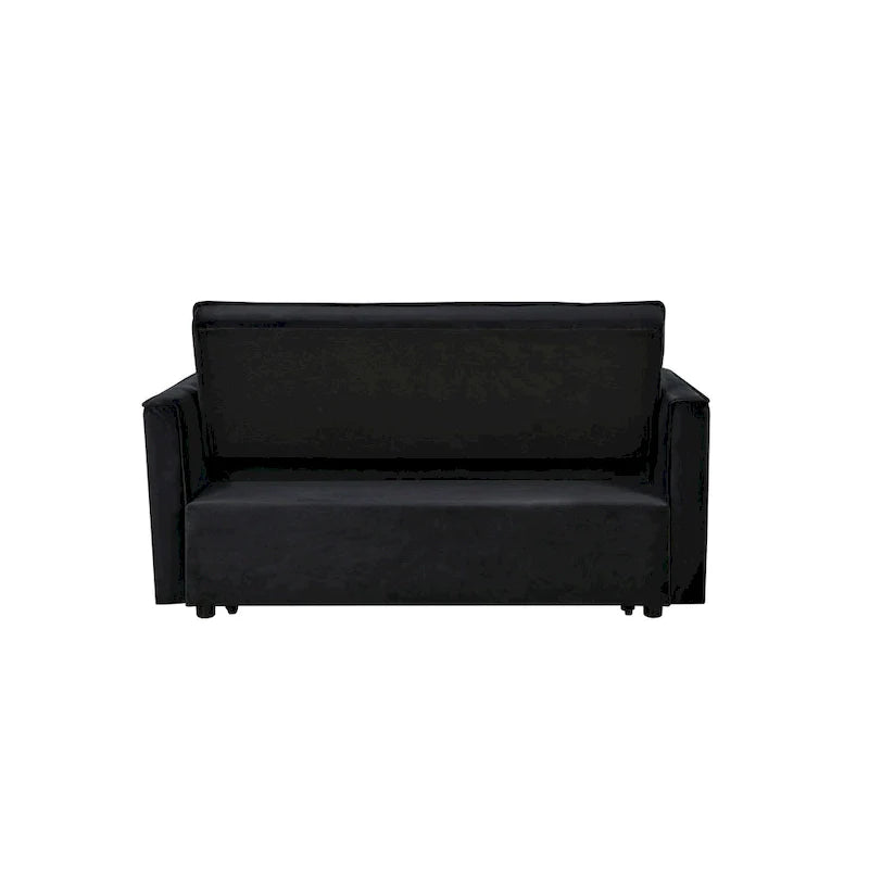 Modern Velvet Futon Loveseat with Reclining Backrest & Pockets, Seats 2 ??Dark Gray / Light Gray / Blue / Black