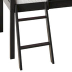 Letto a soppalco basso classico singolo CraftPorch con lavagna, scivolo e scaletta