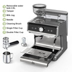 Macchina da caffè espresso, con macinacaffè, serbatoio dell'acqua da 2,8 L
