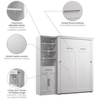 Letto a scomparsa Full Murphy Key West con armadio guardaroba (88W) di Bestar